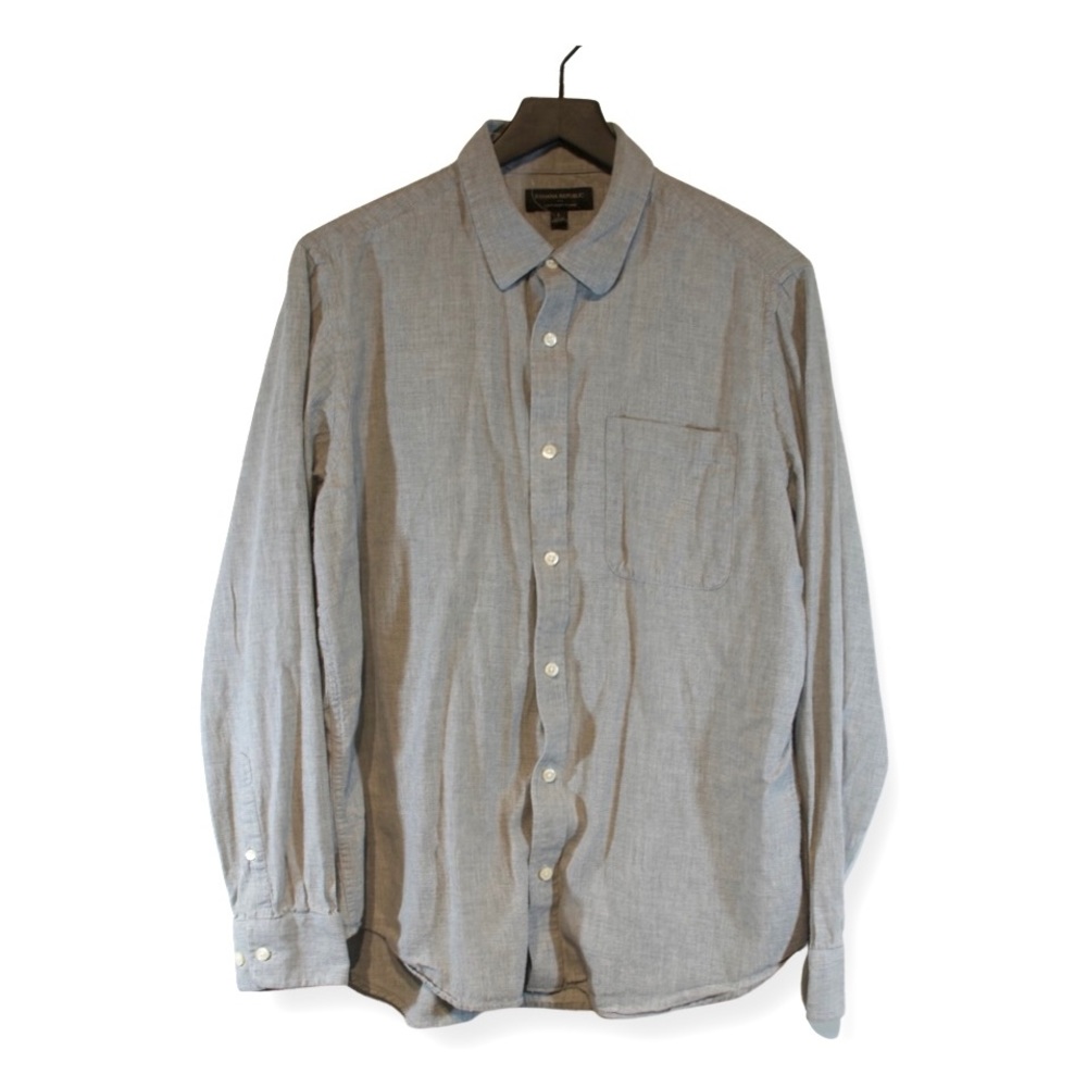 Banana Republic Button Down Shirt Mens Large Lightweight Flannel Long Sleeve